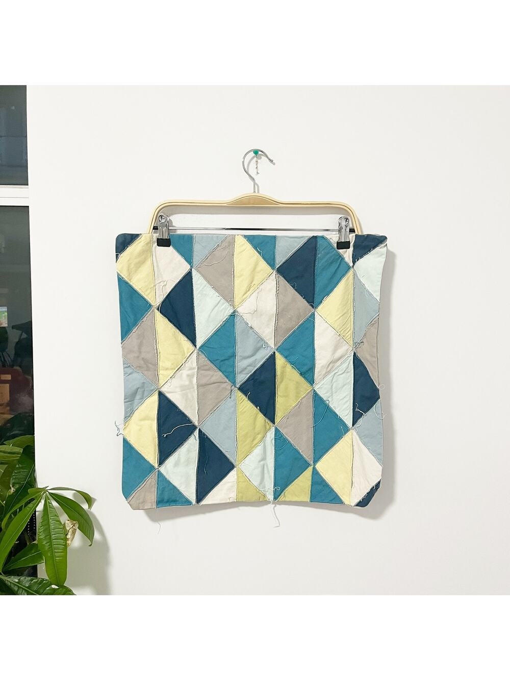 West Elm Set of 2 Green & Blue Patchwork Pillow Covers